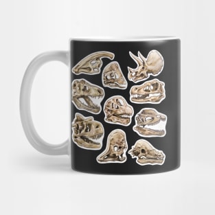 Dinosaur Skull Stickers Set Mug